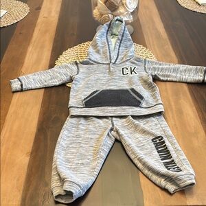 Calvin Klein Kids Gray Hoodie and Jogger Set